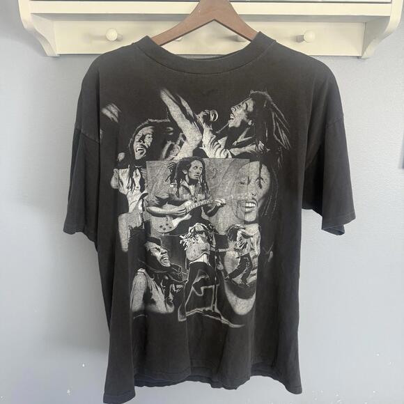 Bob Marley Double Sided 90s Grail Music Shirt Single Stich Size Large